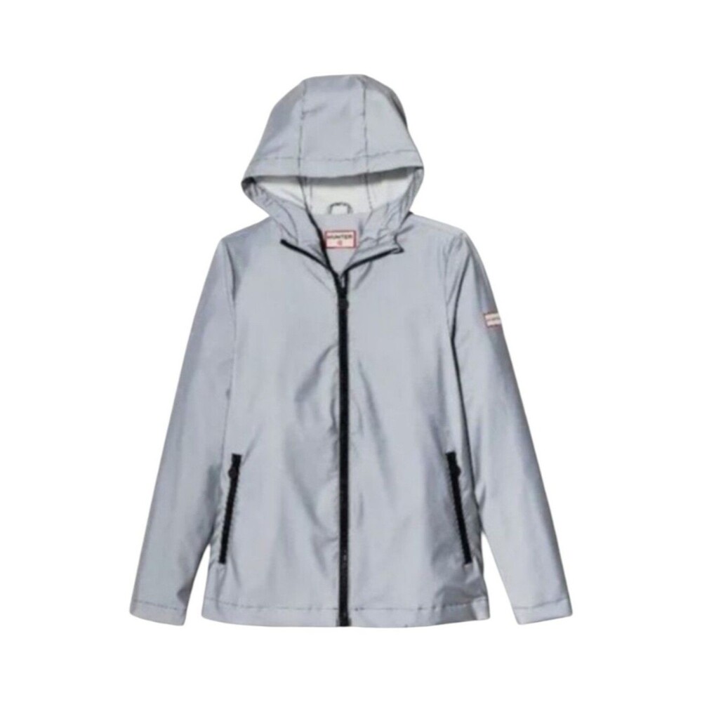 Hunter Target Silver Gray Grey Safety Reflective Rain Jacket Running Womans XL